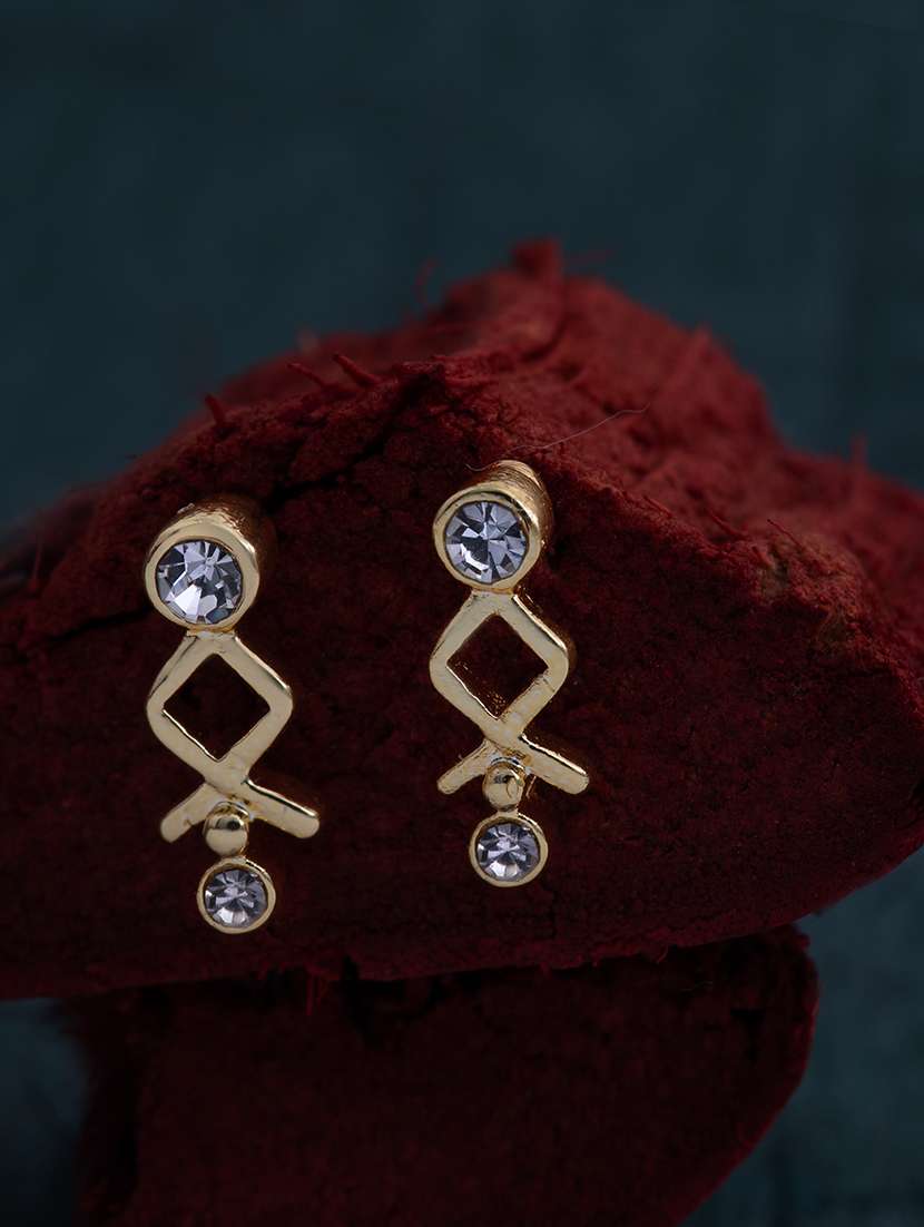 gold metal drop earring - 17327646 - Zoom Image - 0