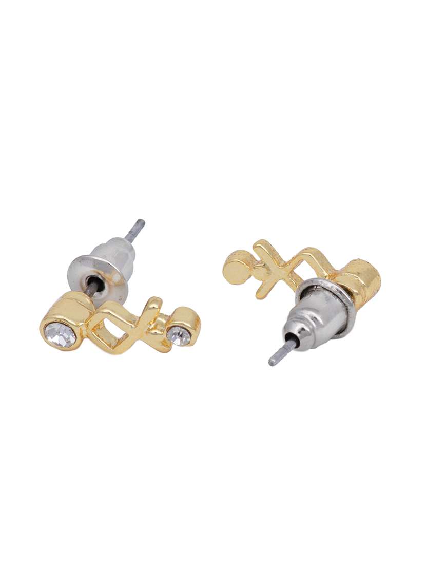 gold metal drop earring - 17327646 - Standard Image - 3