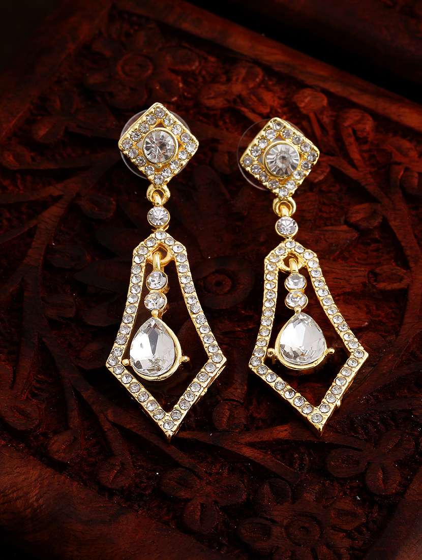 white metal chandellier earring