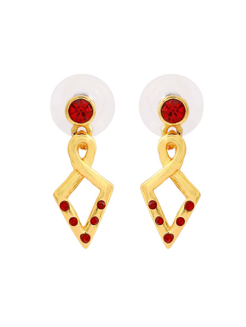 red metal drop earring - 17327651 - Standard Image - 3