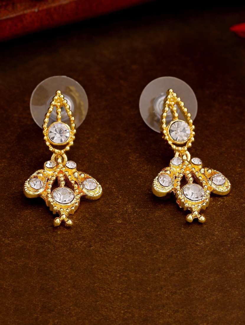 white metal drop earring - 17327655 -  Zoom Image - 0