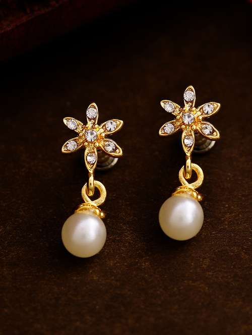 white metal drop earring - 17327677 -  Standard Image - 0