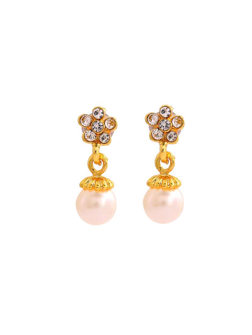 white metal drop earring - 17327678 -  Standard Image - 3