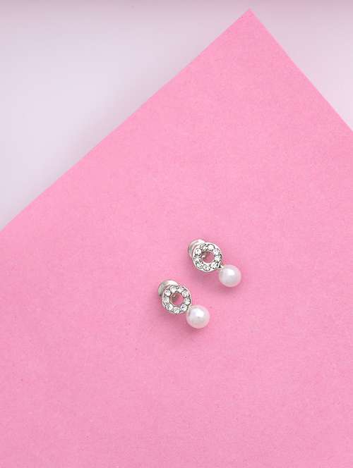 silver metal studs earring - 17327682 -  Standard Image - 0