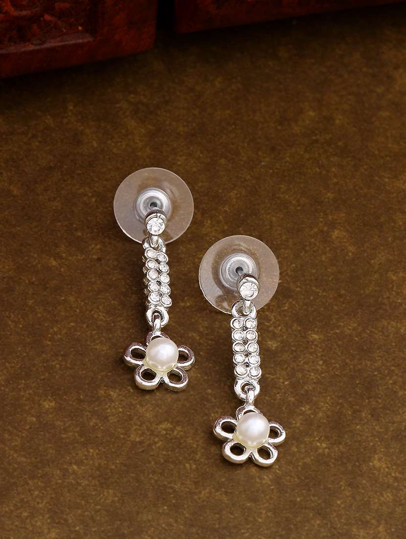 silver metal drop earring