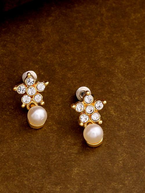 gold metal drop earring - 17327685 - Standard Image - 0