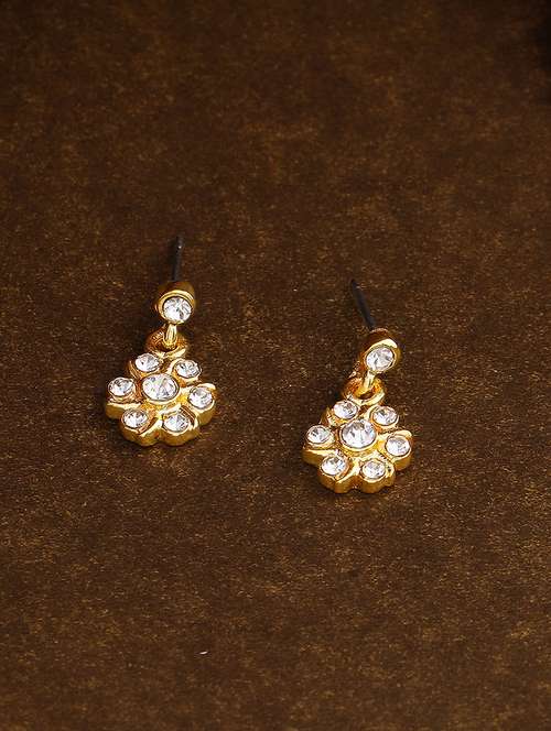 gold metal drop earring - 17327687 - Standard Image - 0