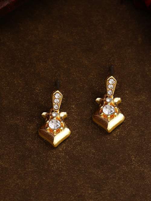 gold metal drop earring - 17327688 - Standard Image - 0