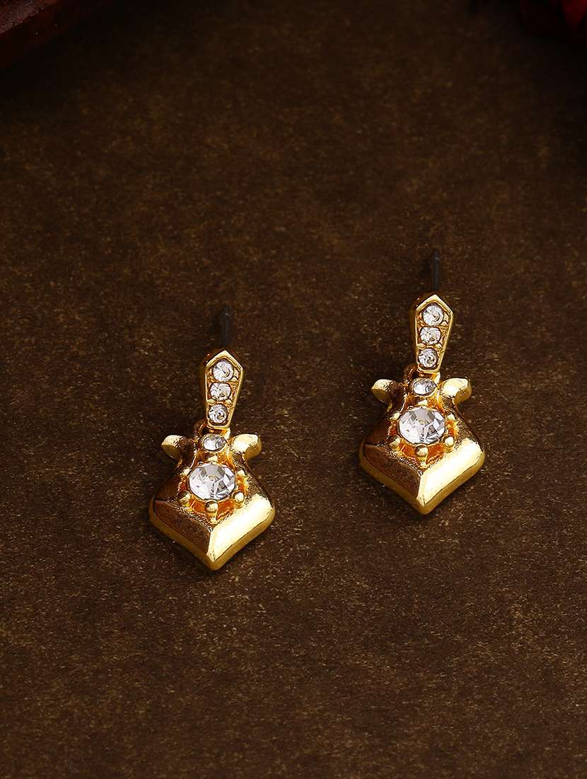 gold metal drop earring - 17327688 - Zoom Image - 0