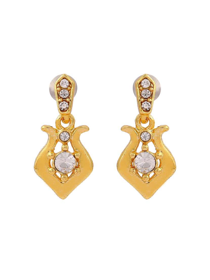 gold metal drop earring - 17327688 - Standard Image - 3