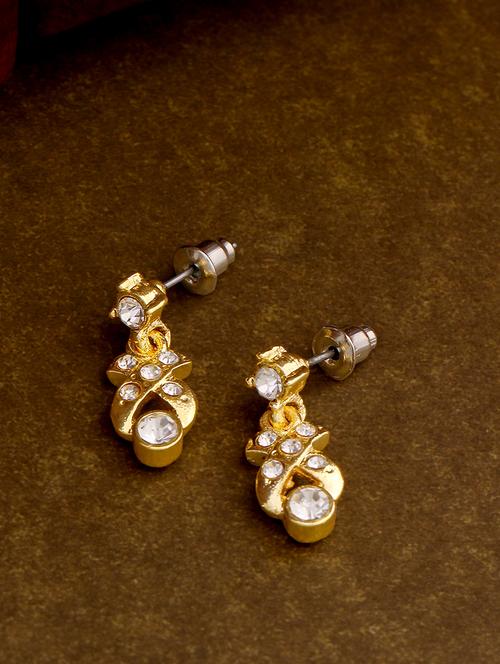 gold metal drop earring - 17327689 -  Standard Image - 0