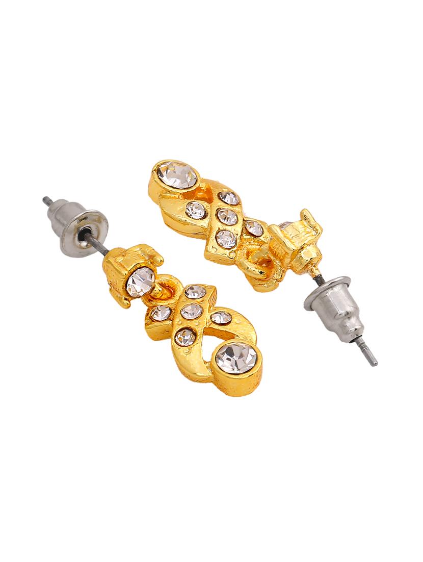 gold metal drop earring - 17327689 - Standard Image - 3