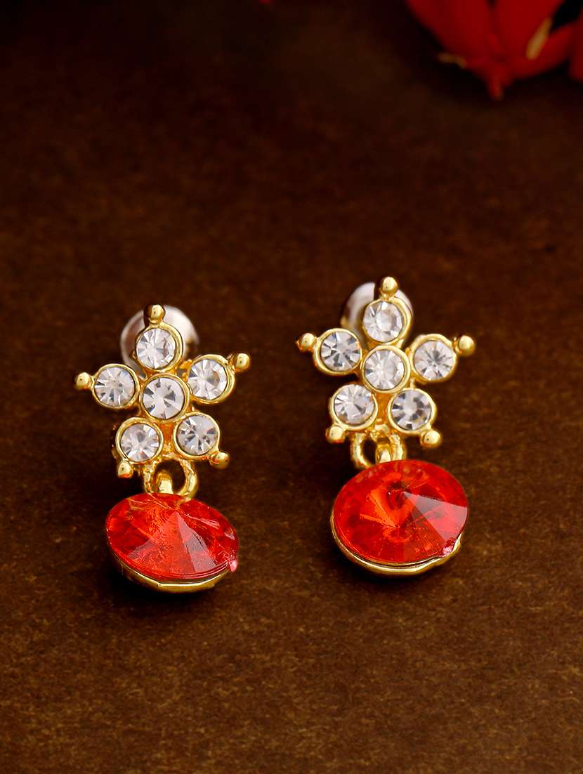 red metal drop earring - 17327691 -  Zoom Image - 0