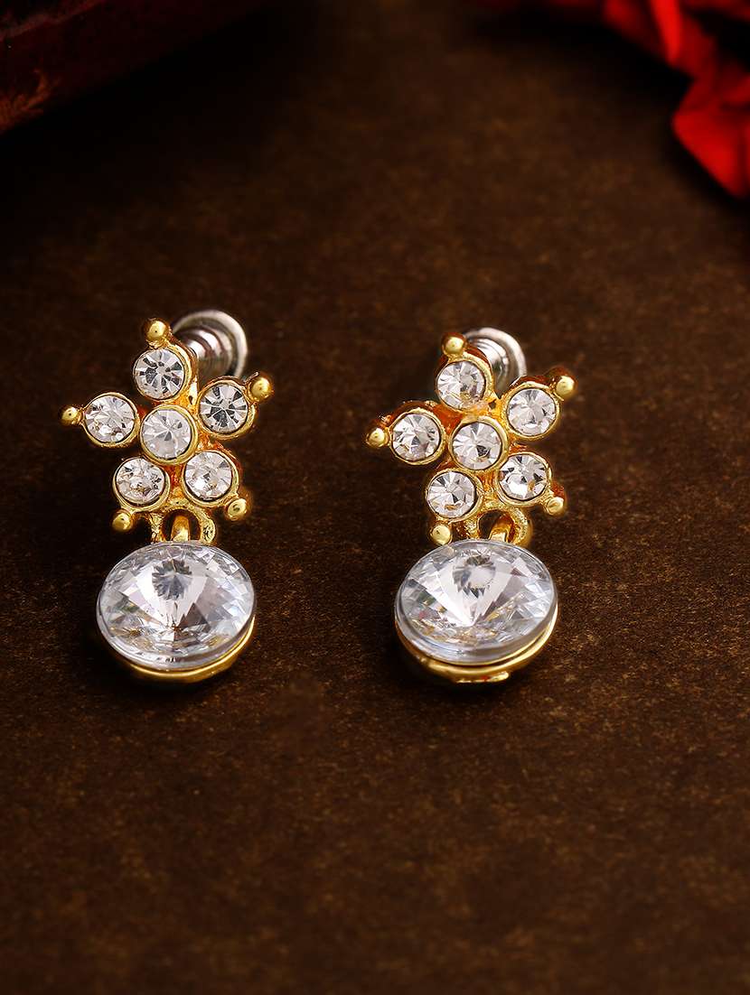 silver metal drop earring