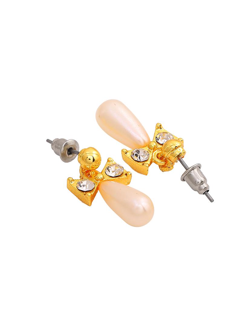 white metal drop earring - 17327699 - Standard Image - 3
