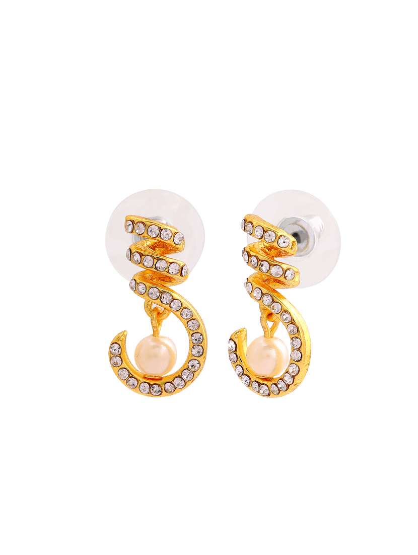 white metal studs earring - 17327701 -  Standard Image - 3