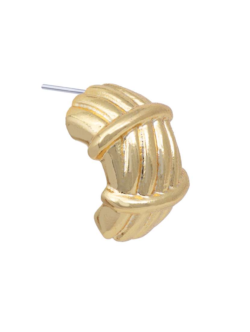 gold metal studs earring - 17327705 - Standard Image - 3