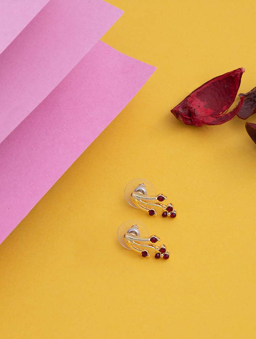 red metal studs earring - 17327711 -  Zoom Image - 0