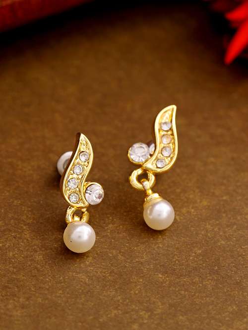 white metal drop earring - 17327731 - Standard Image - 0