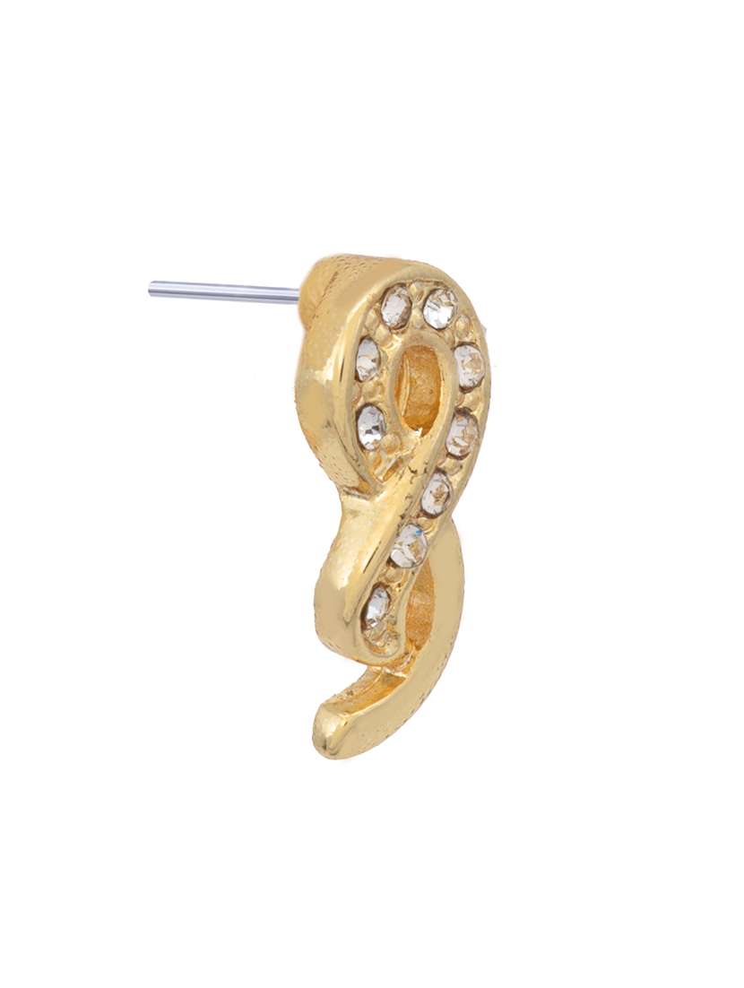 white metal studs earring - 17327735 - Standard Image - 3