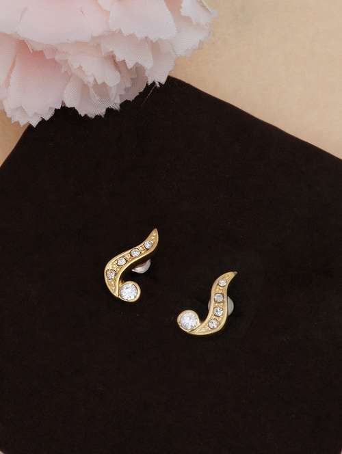 white metal studs earring - 17327737 - Standard Image - 0