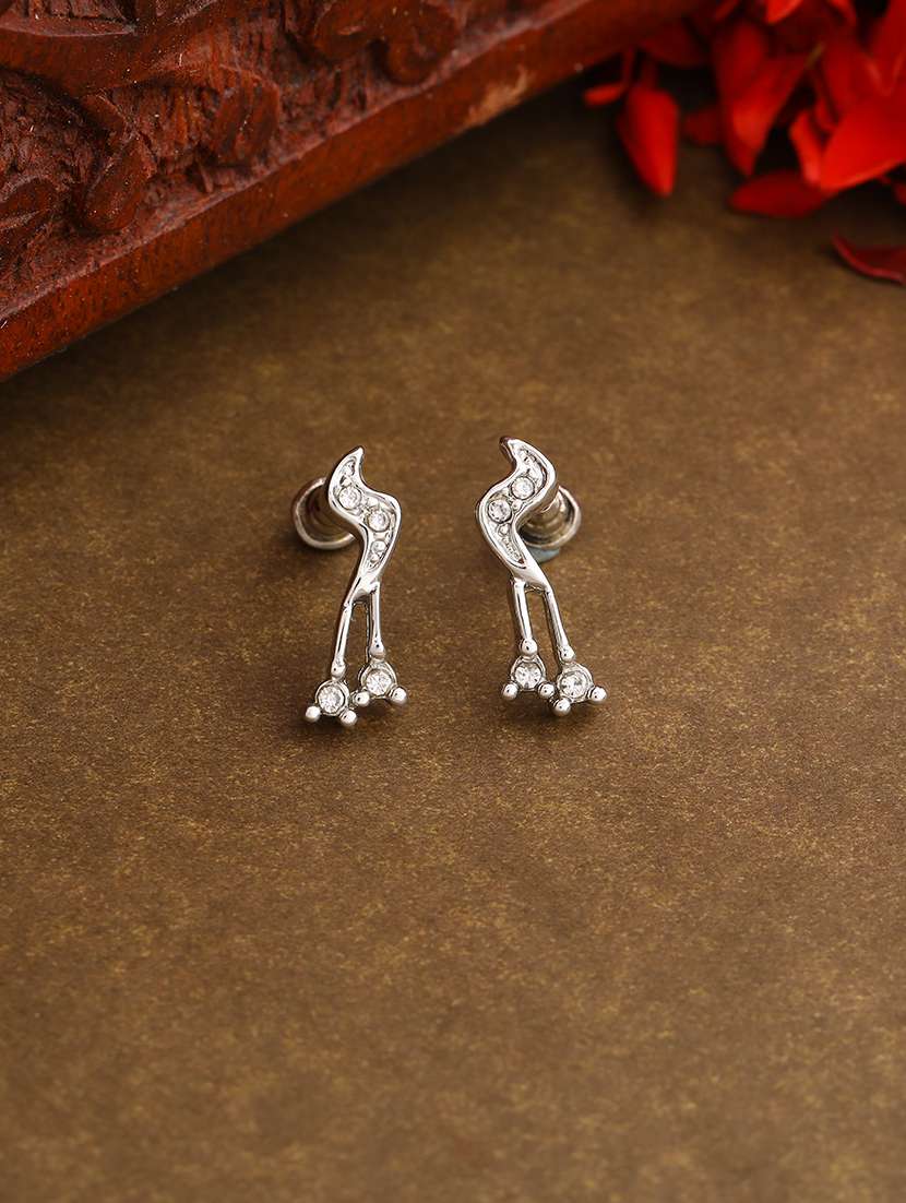 white metal studs earring - 17327740 - Zoom Image - 0
