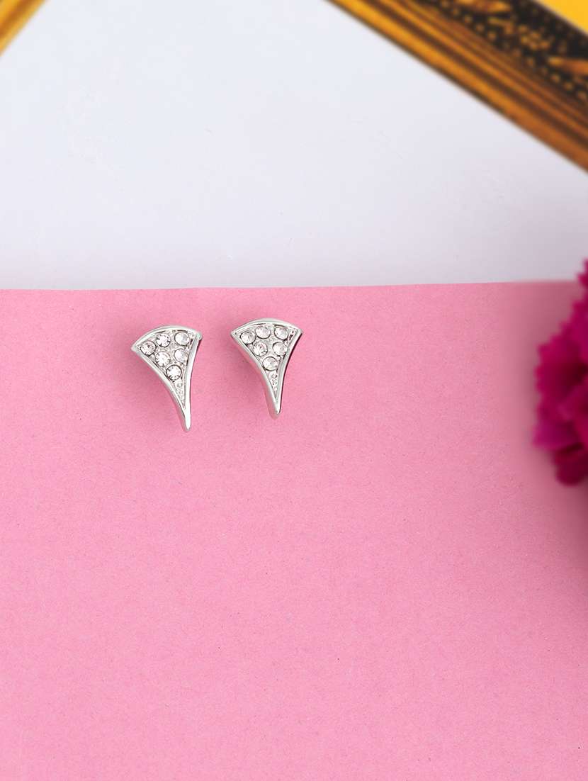 white metal studs earring - 17327742 -  Zoom Image - 0