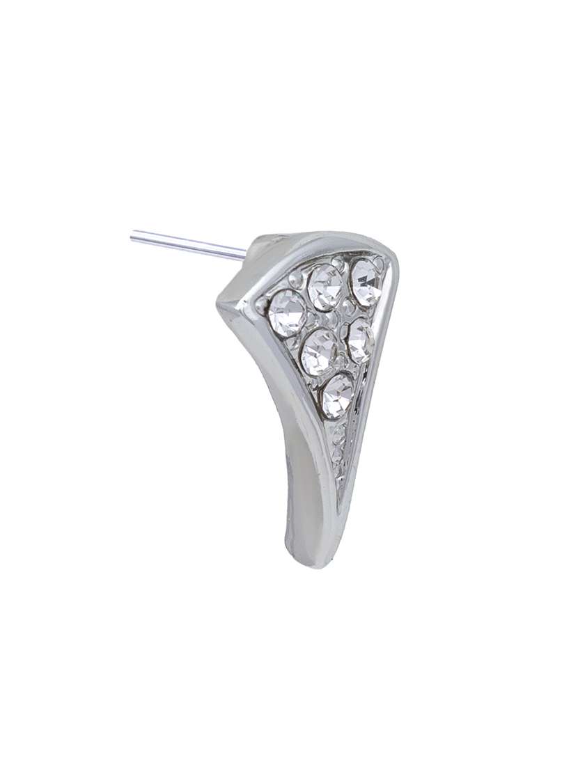 white metal studs earring - 17327742 - Standard Image - 3