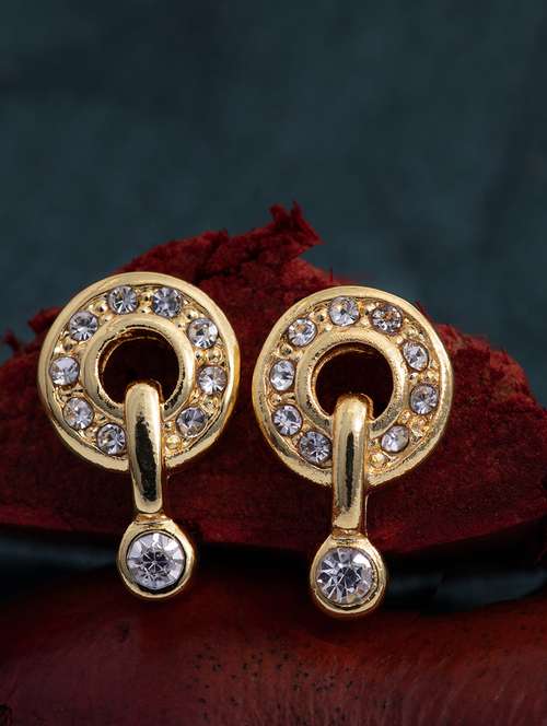 white metal studs earring - 17327743 - Standard Image - 0