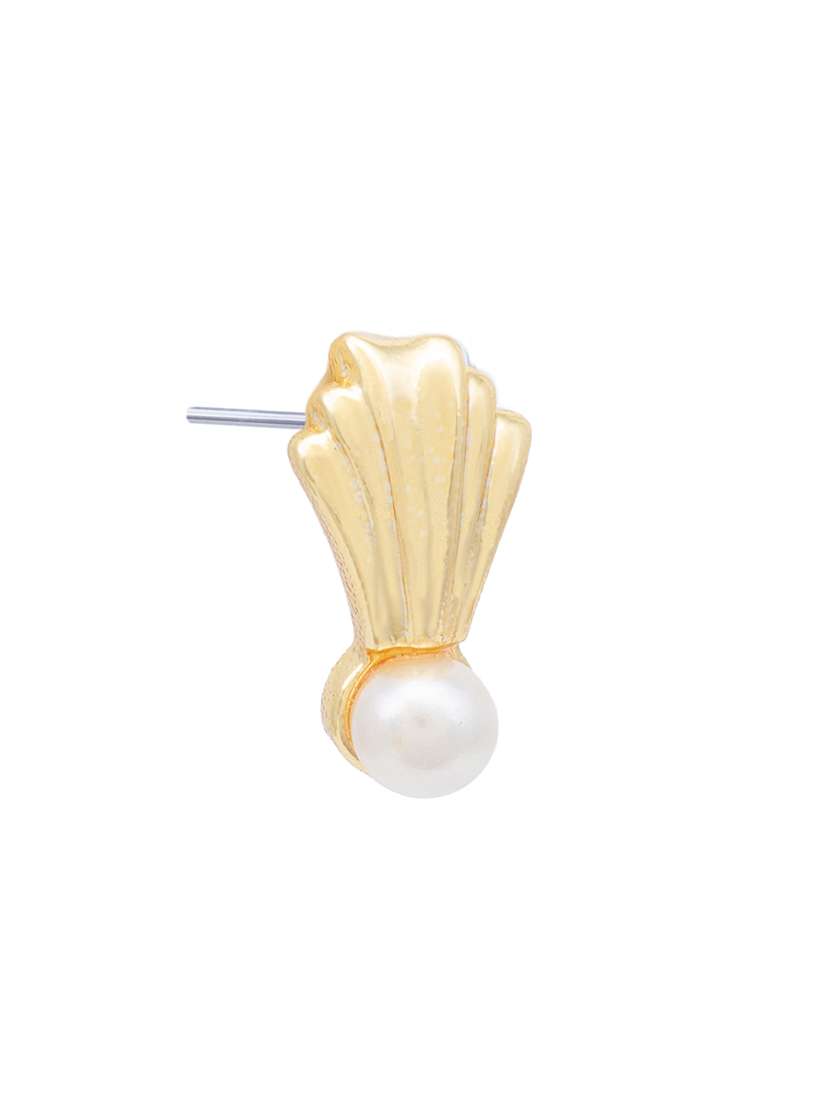 gold metal studs earring - 17327745 - Standard Image - 3