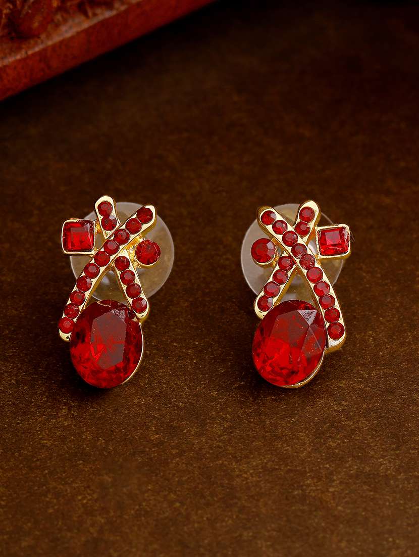 red metal studs earring
