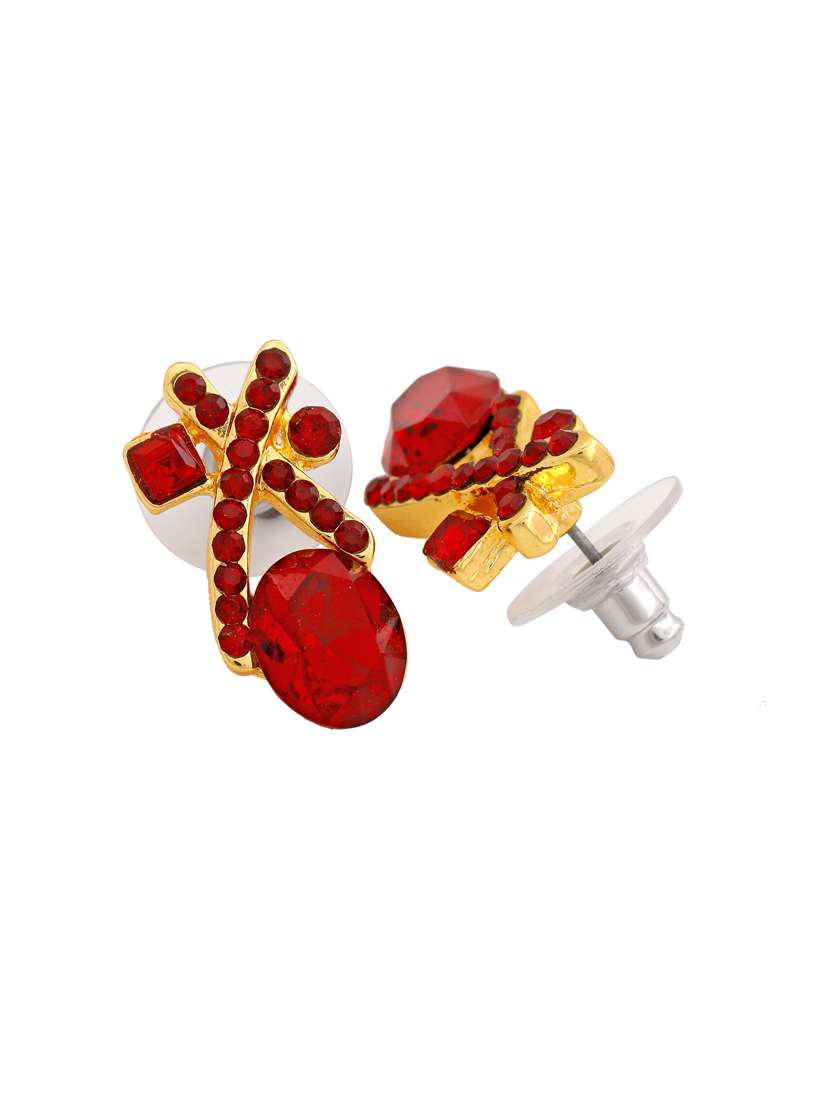 red metal studs earring - 17327756 -  Standard Image - 3