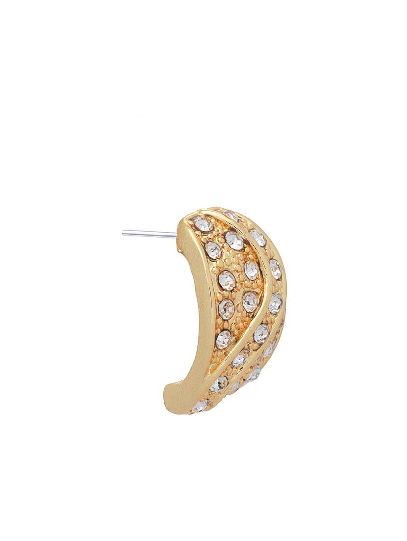 gold metal studs earring - 17327758 - Standard Image - 3