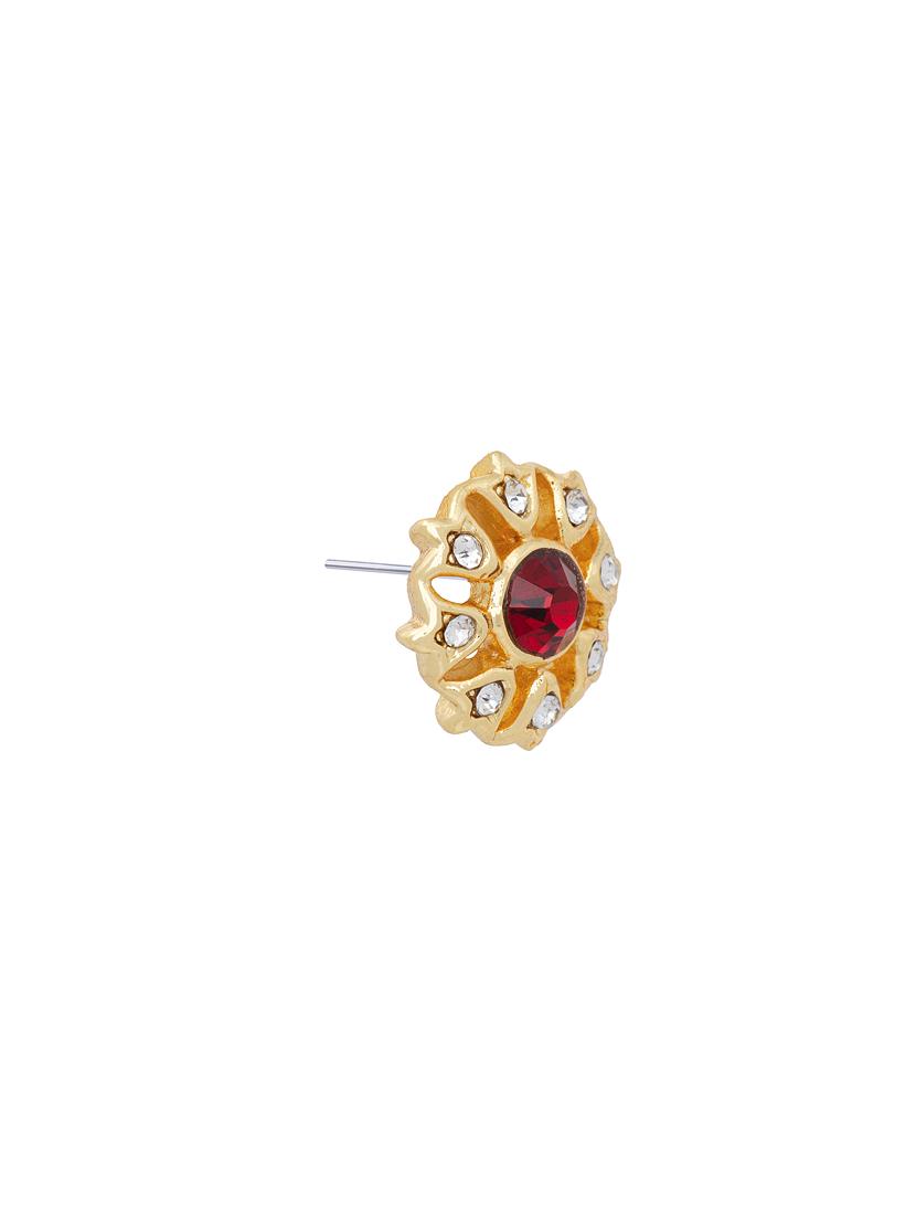 red metal studs earring - 17327766 - Standard Image - 3