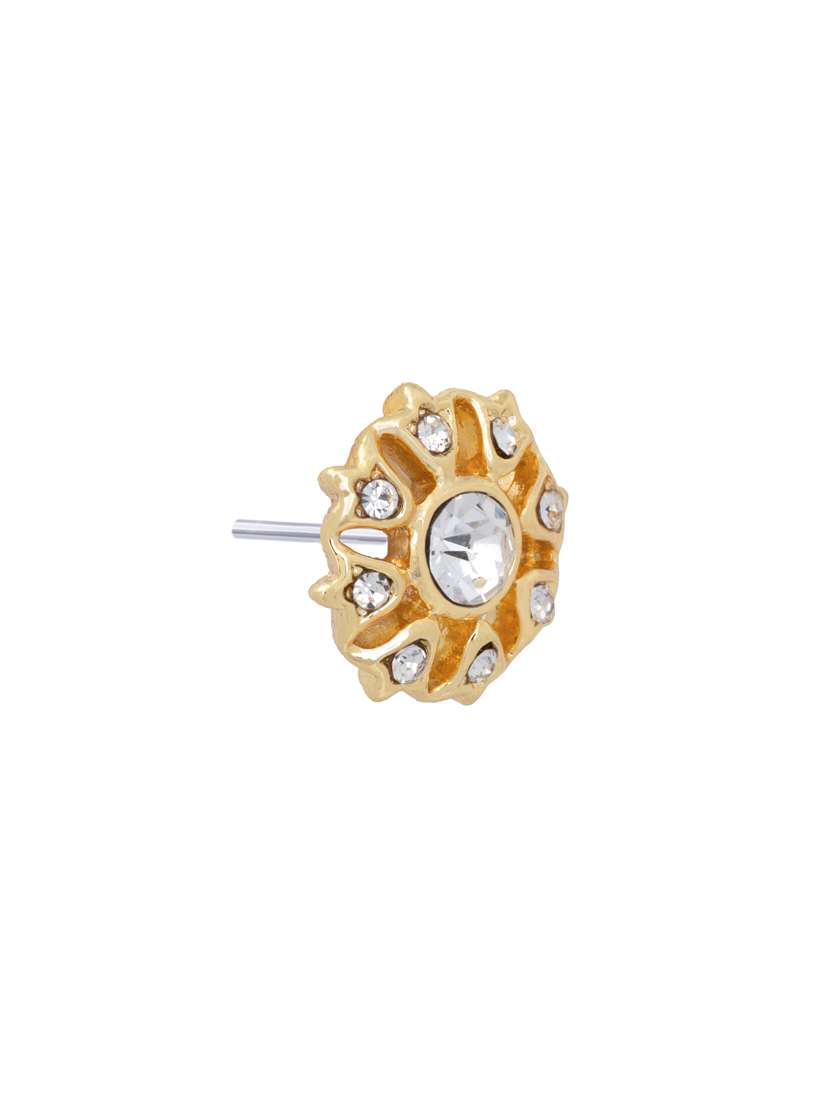 white metal studs earring - 17327767 -  Standard Image - 3
