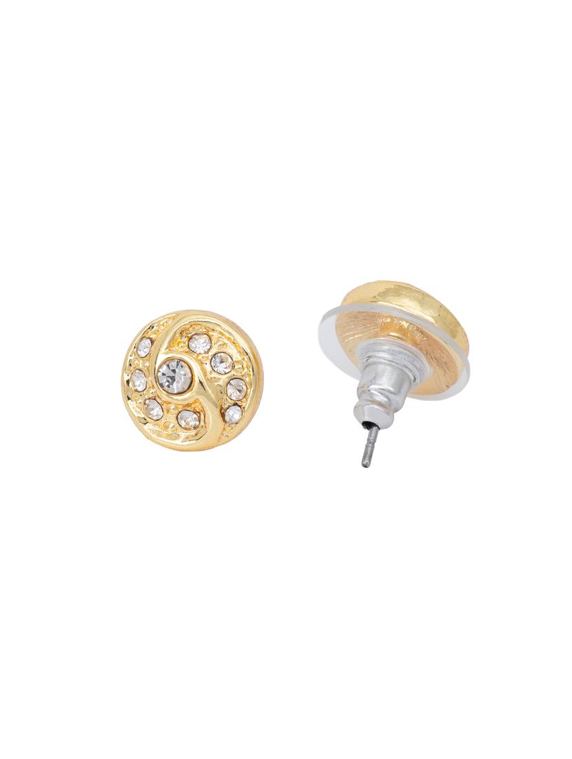 gold metal studs earring - 17327775 - Standard Image - 3