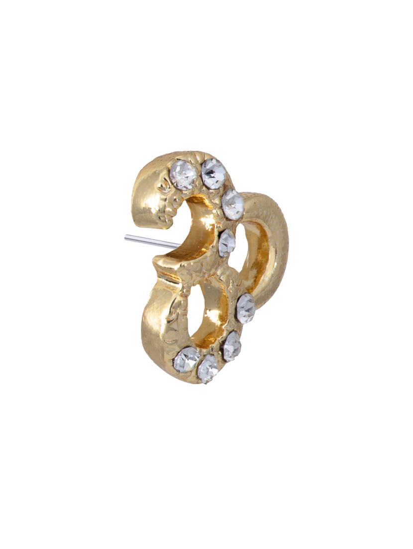 gold metal studs earring - 17327777 - Standard Image - 3