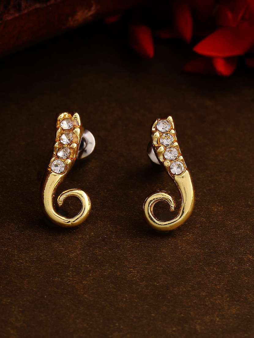 gold metal studs earring - 17327779 -  Zoom Image - 0