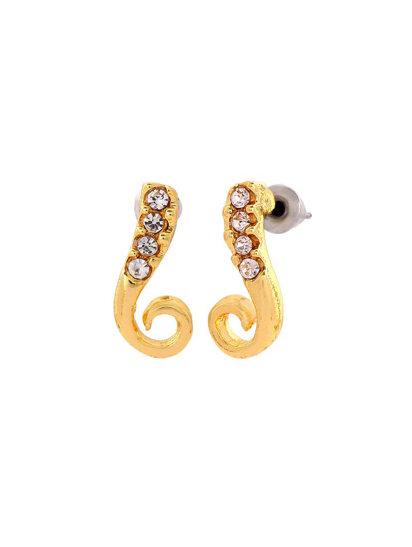 gold metal studs earring - 17327779 - Standard Image - 3