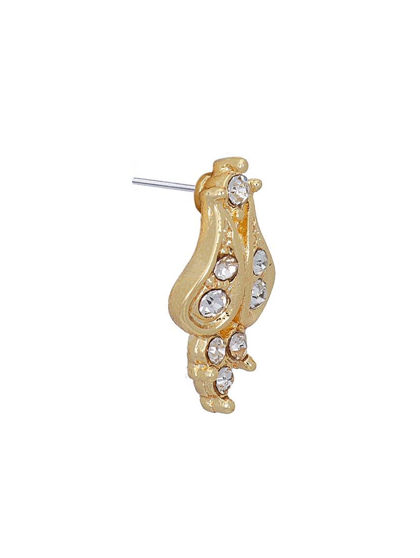 gold metal studs earring - 17327780 - Standard Image - 3