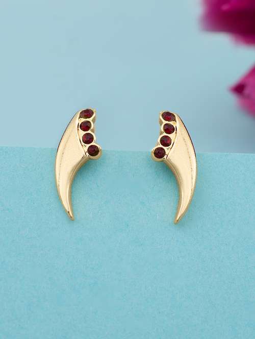 red metal studs earring - 17327781 - Standard Image - 0