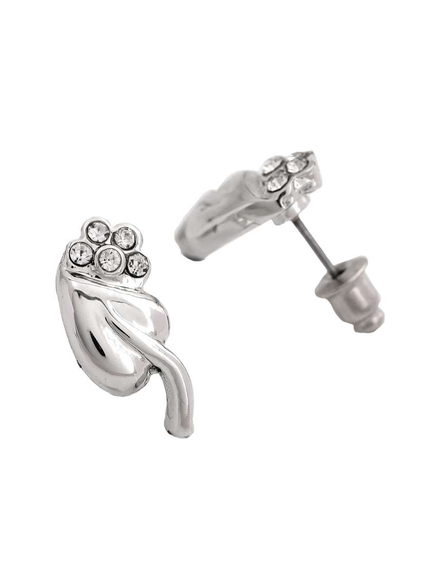 silver metal studs earring - 17327787 - Standard Image - 3