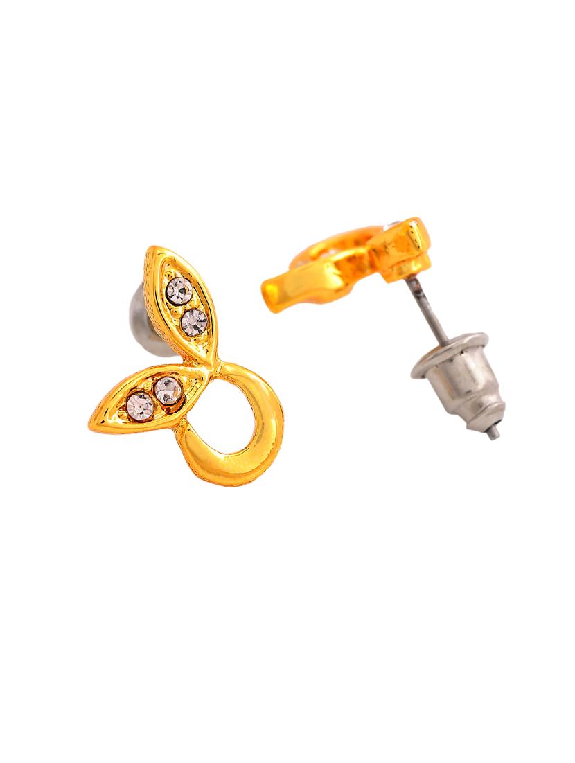 gold metal studs earring - 17327788 - Standard Image - 3