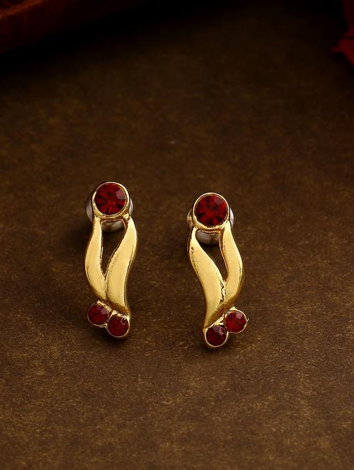 red metal studs earring - 17327794 - Standard Image - 0