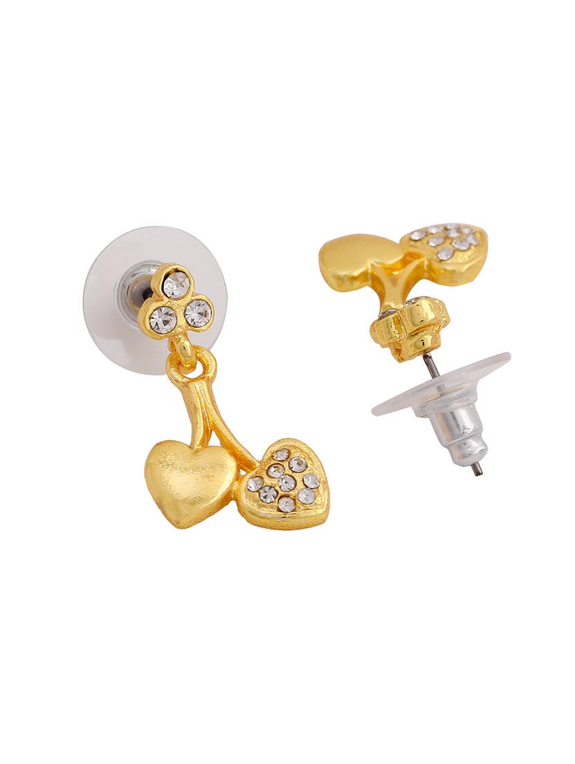 gold metal drop earring - 17327801 - Standard Image - 3