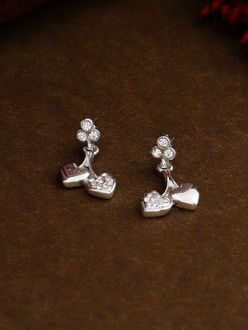 white metal drop earring