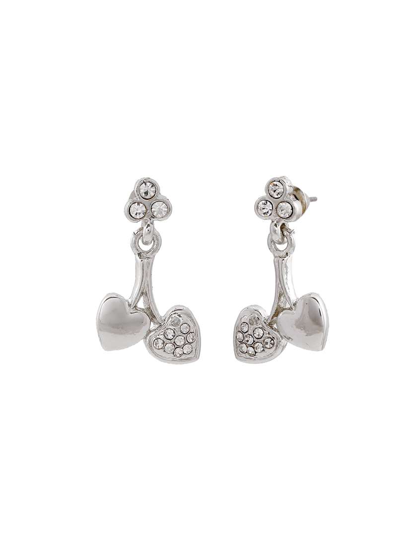 white metal drop earring - 17327802 - Standard Image - 3
