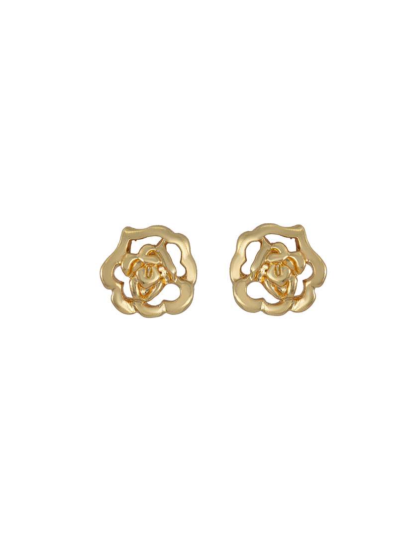 gold metal studs earring - 17327807 - Standard Image - 3