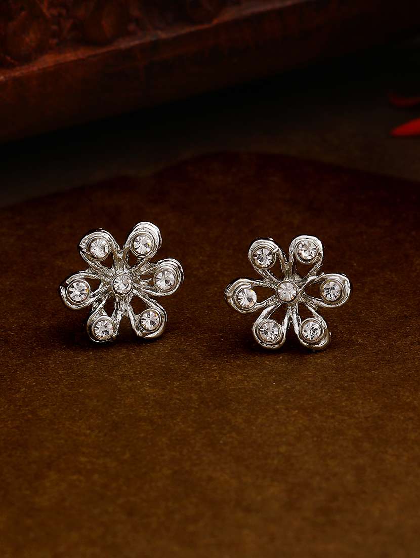 white metal studs earring - 17327810 - Zoom Image - 0