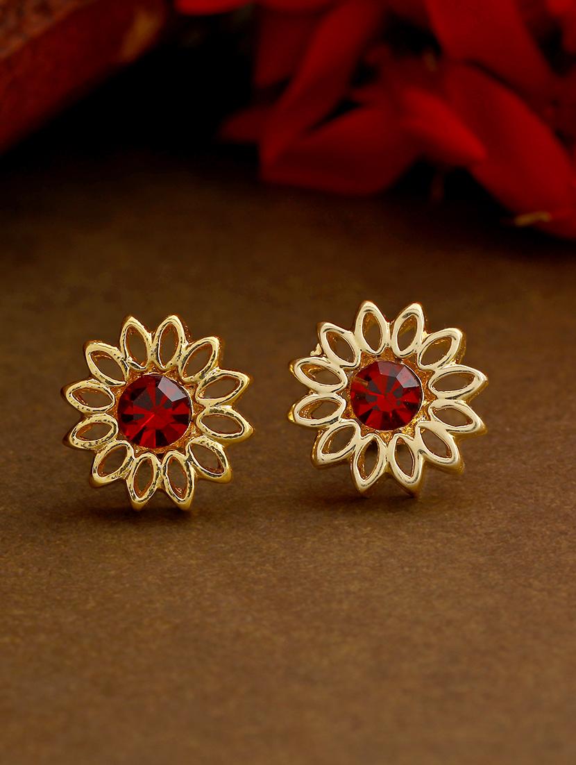 red metal studs earring - 17327811 -  Zoom Image - 0